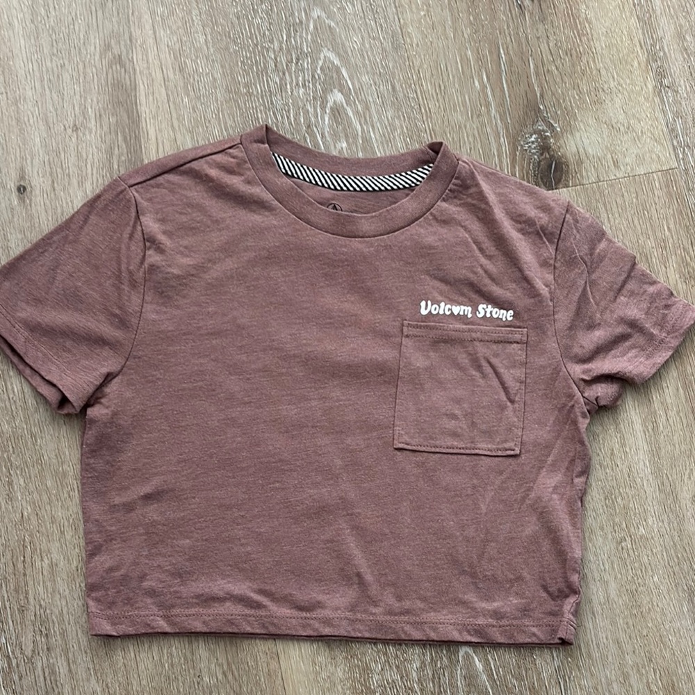 Volcom Stone Mauve Crop Tee size 7/8